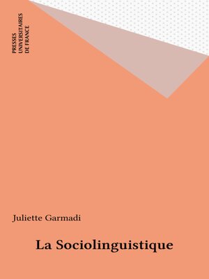 cover image of La Sociolinguistique